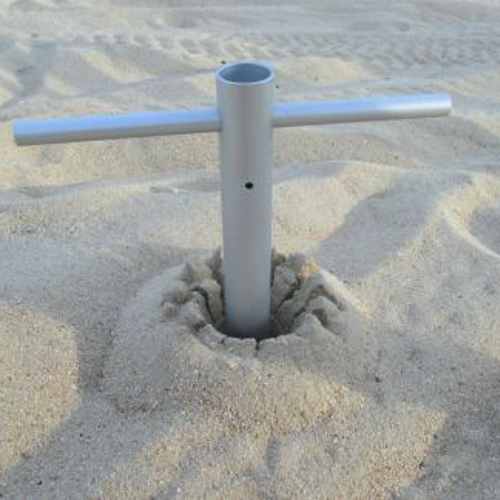Base de sombrillo para arena de playa que se atornilla