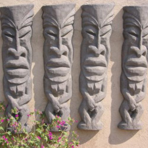 Tikis de fibra de vidrio con imitacion piedra volcanica