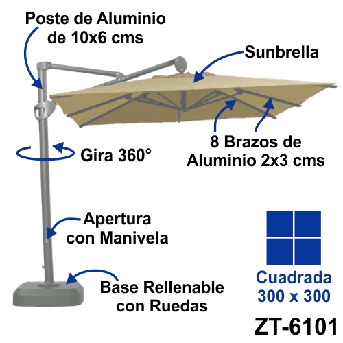 Descripción de la sombrilla colgante Maku